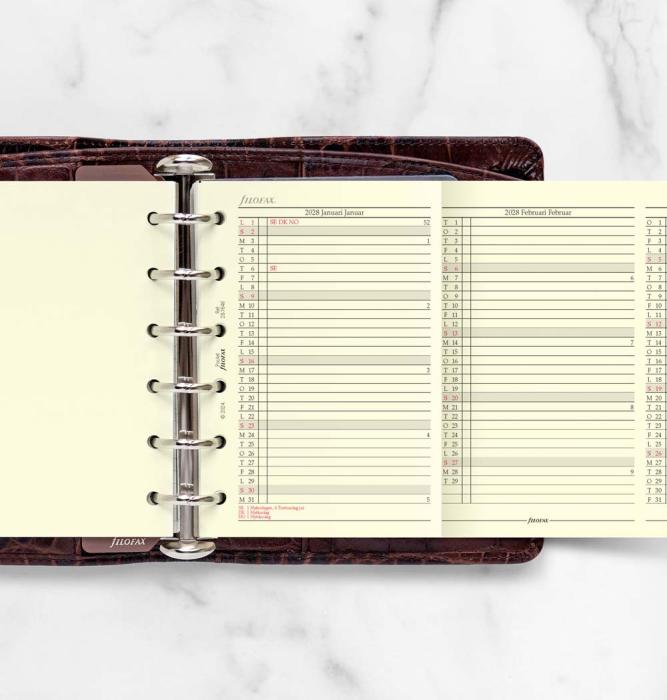 Filofax Pocket Årsplan 2028