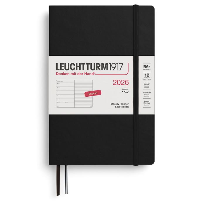Kalender Leuchtturm1917 vecka/notes B6 Soft Black 2026