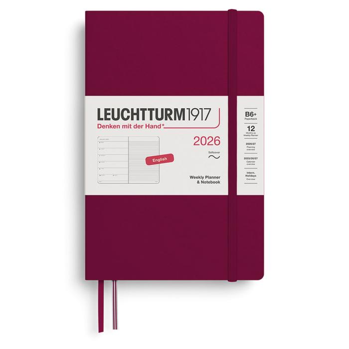 Kalender Leuchtturm1917 vecka/notes B6 Soft Port Red 2026