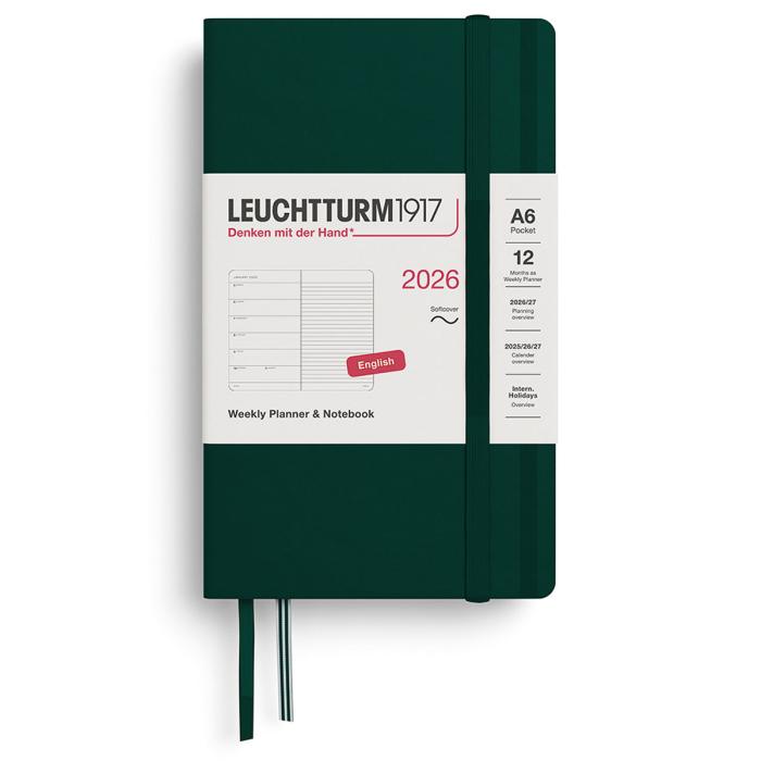 Leuchtturm1917 A6 vecka/notes Soft Forest Green 2026
