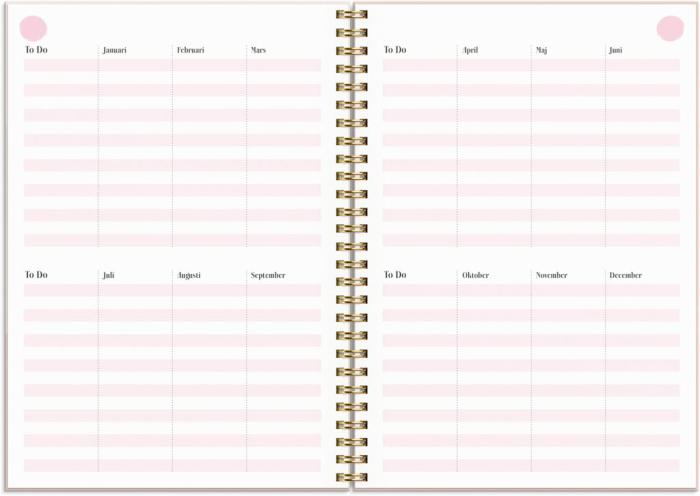 Life Planner Pink Horisontell 2023-2024