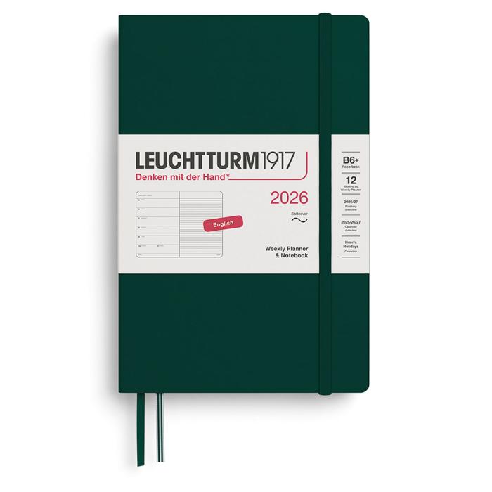 Kalender Leuchtturm1917 vecka/notes B6 Soft Forest Green 2026