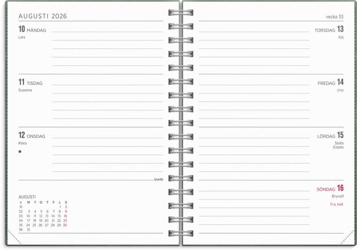 Kalender Senator A6 Twist grön 2026-2027