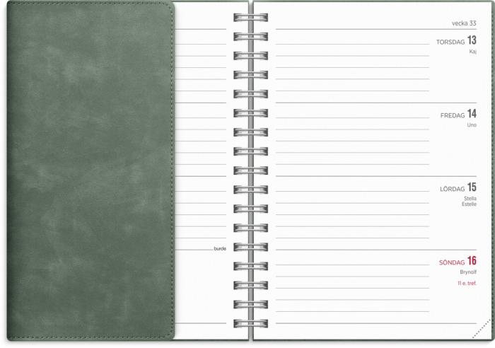 Kalender Senator A6 Twist grön 2026-2027