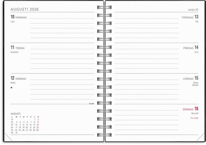 Kalender Senator A6 Twist svart 2026-2027