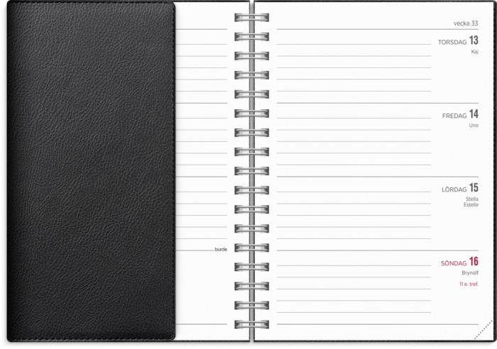 Kalender Senator A6 Twist svart 2026-2027