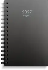 Kalender Dagbok svart plast 2027