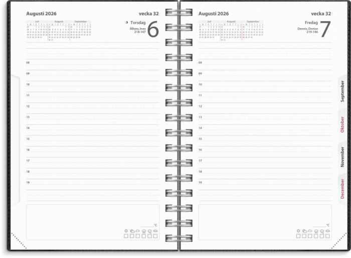 Kalender Dagbok Twist svart 2026-2027