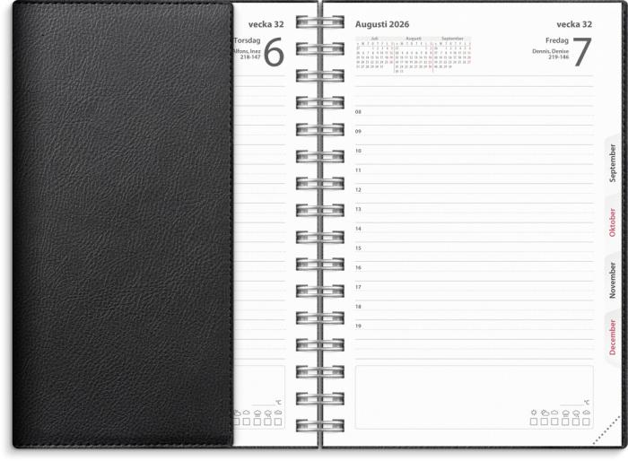 Kalender Dagbok Twist svart 2026-2027