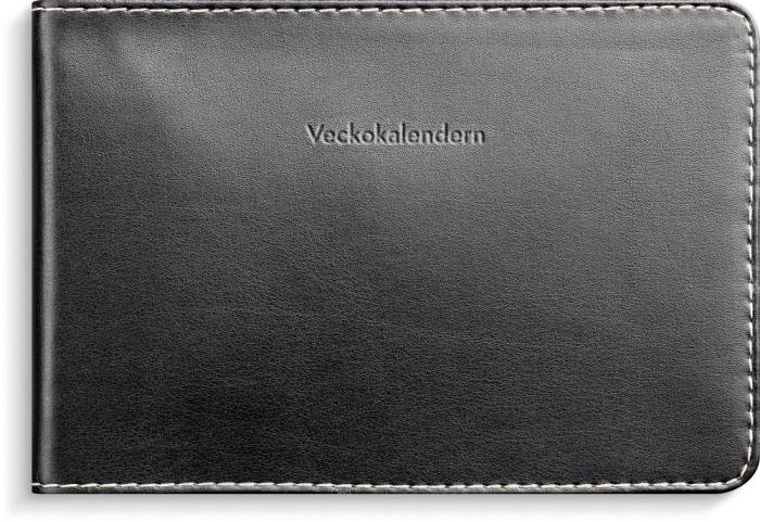 Veckokalendern svart konstläder 2026