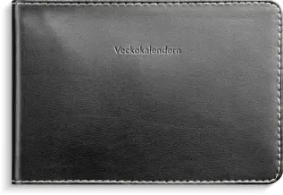 Veckokalendern svart konstläder 2026