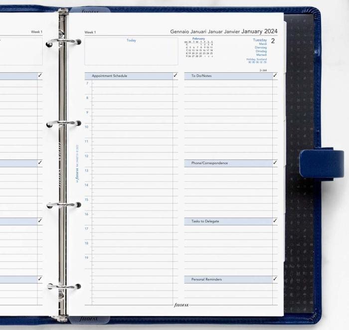 Filofax Dagbok vecka/uppslag 2024