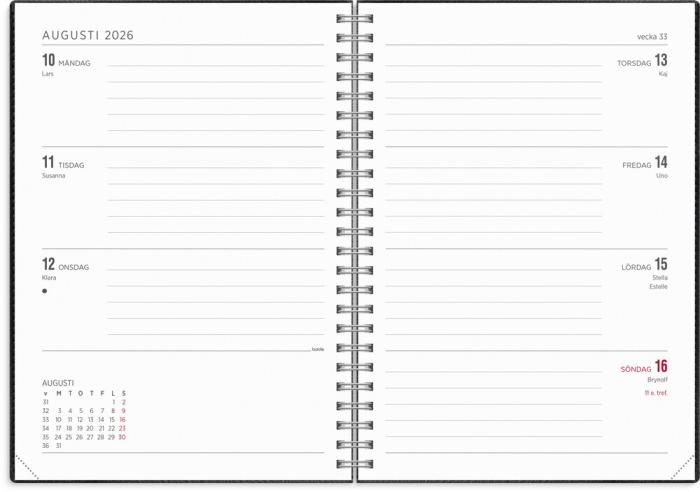 Kalender Senator A5 Twist svart 2026-2027 