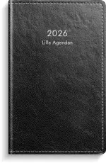 Lilla Agendan svart konstläder 2026