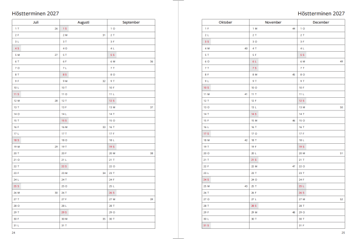 Lärarkalendern för förskolan 2026/2027