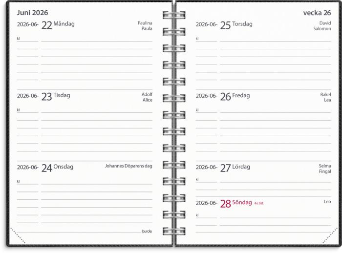 Kalender Lilla Studieåret Twist svart 2026-2027