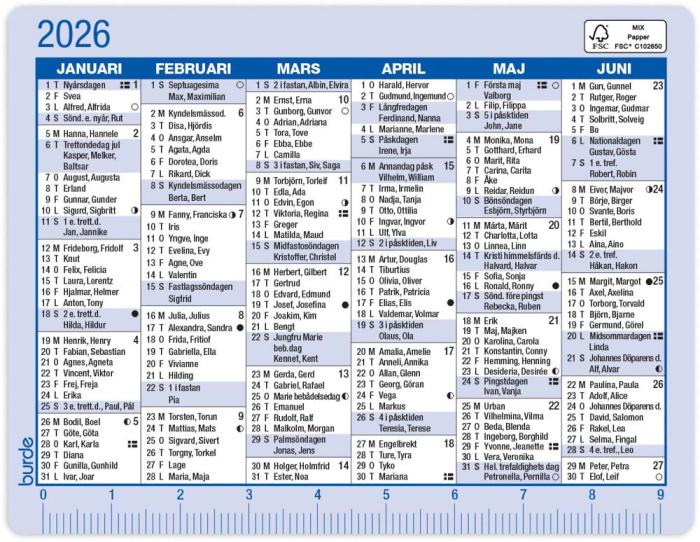 Kalenderkort 2026