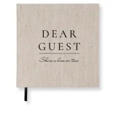 G&auml;stbok Dear Guest 185 x 185 Rough Linen
