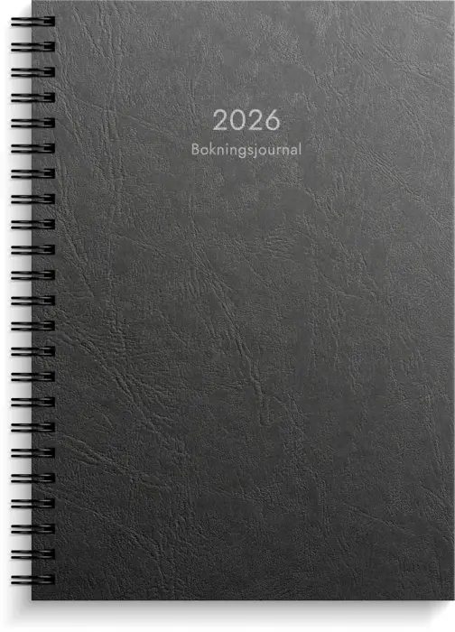 Kalender Bokningsjournalen svart kartong 2026