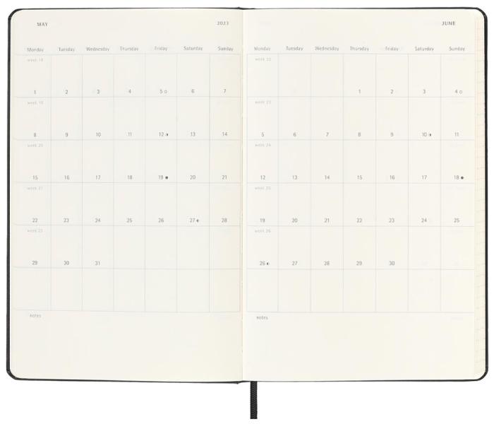 Moleskine Moleskine Daily Black Hard Large 2023 - Kalenderkungen.se