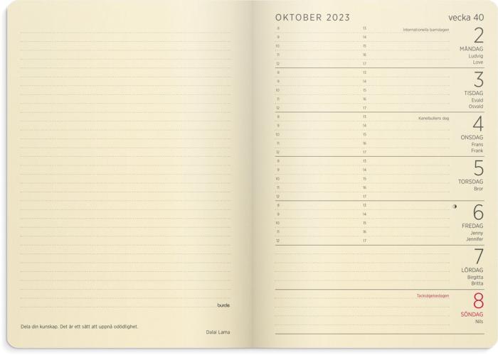 Liten veckokalender Forma Deluxe brun 2023
