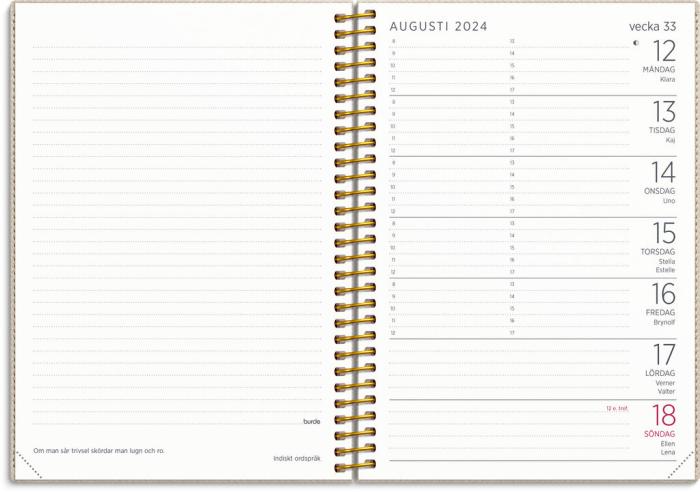 Liten Veckokalender Twist beige 2024