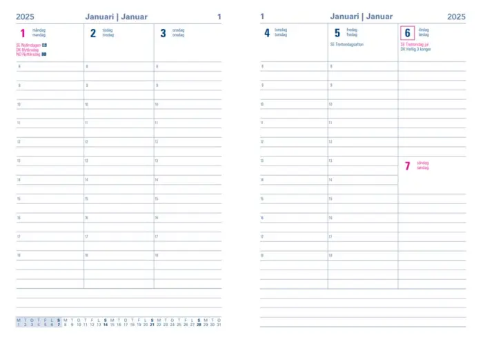 Kalender Executive A5 Vertical Svart 2025