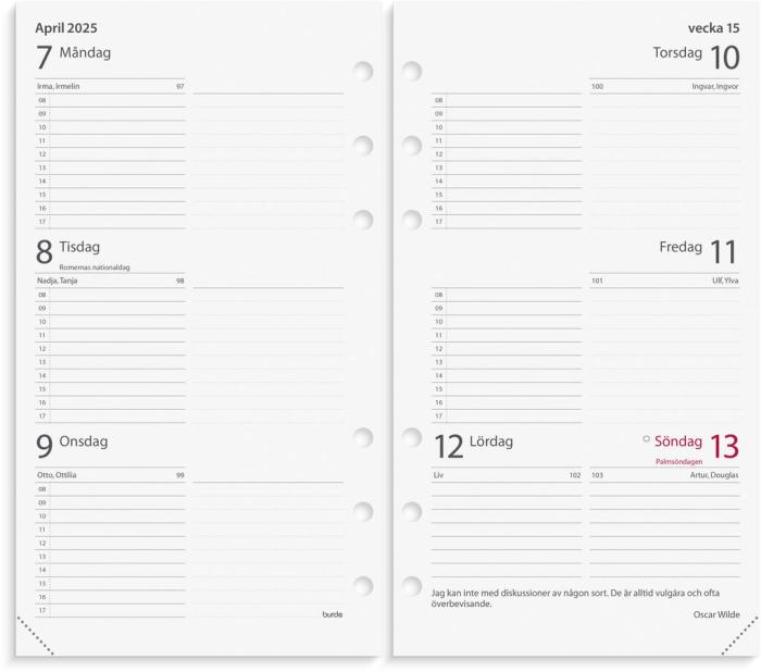 Systemkalender Regent beige konstläder Tora 2025