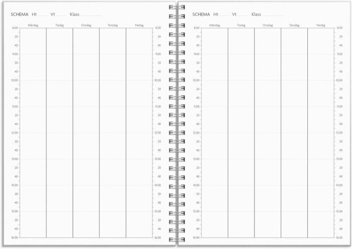 Kalender Study A5 Textile ljusgrå 2026-2027