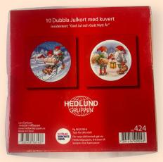 Julkort Barncancerfonden 10-pack Tomtar på spark/med lykta och korg