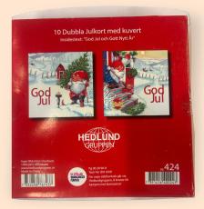 Julkort Barncancerfonden 10-pack Tomte sopar/Tomte med marschall