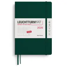 Leuchtturm1917 A5 vertikalt veckouppslag Forest Green 2026