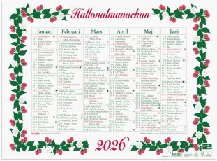 Väggkalender Stora Hallonalmanackan 2026