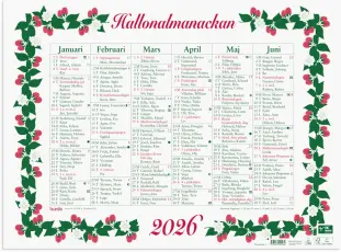 Väggkalender Stora Hallonalmanackan 2026