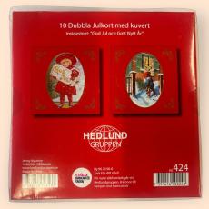 Julkort Barncancerfonden 10-pack Tomte håller gran/Flicka med paket