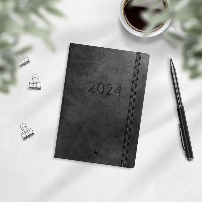 Liten veckokalender Forma Deluxe svart 2024
