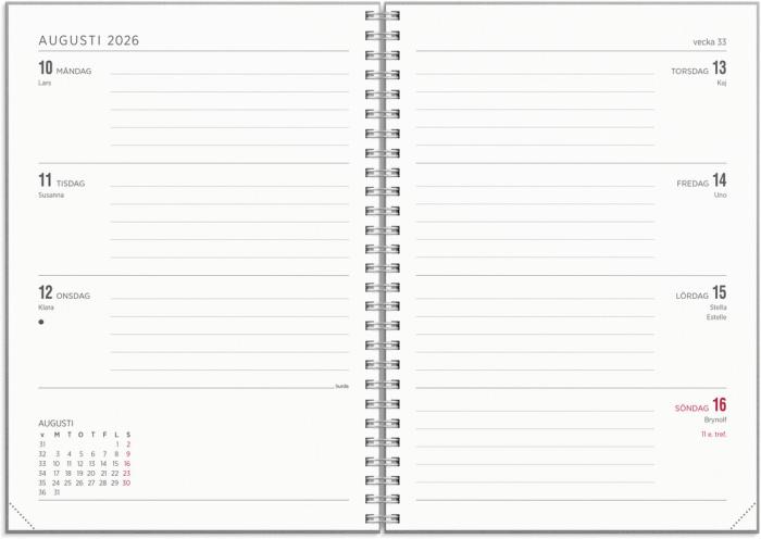 Kalender Senator A5 Textile ljusgrå 2026-2027