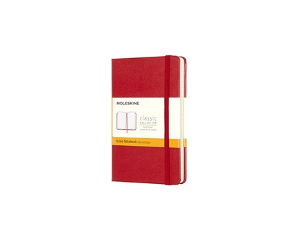 Moleskine Ruled Classic Notebook Pocket - Röd