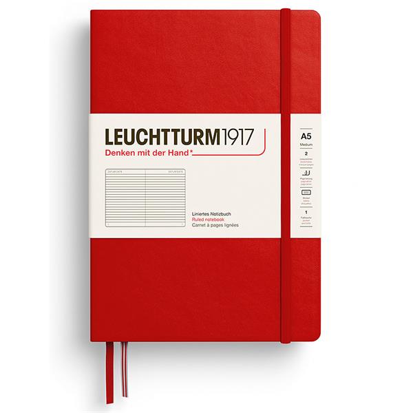 Leuchtturm Notebook A5 hard 249s Cherry linjerad