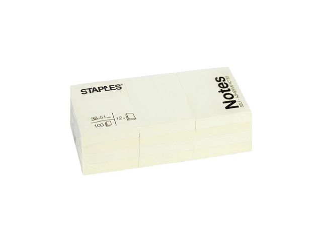 Notes STAPLES 38x51mm gul 