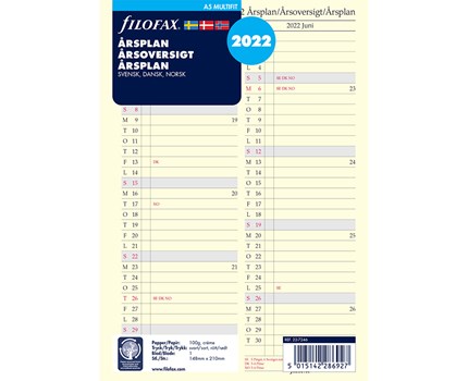 Filofax Årsplan A5 2022