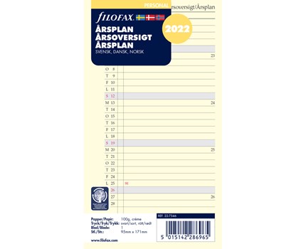 Årsplan Filofax personal 2022