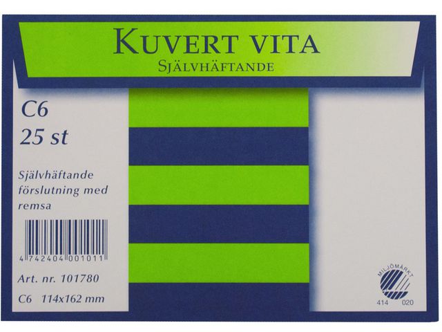 Kuvert C6 25st Självhäftande