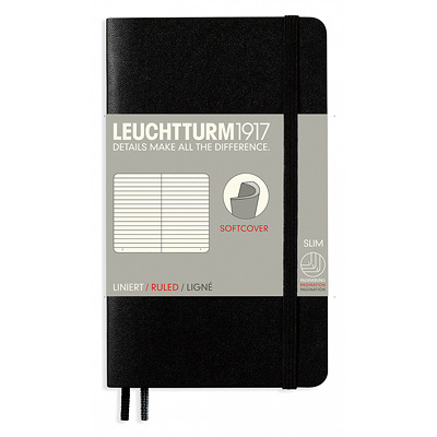 Anteckningsbok Leuchtturm1917 Soft A6 svart linjerad