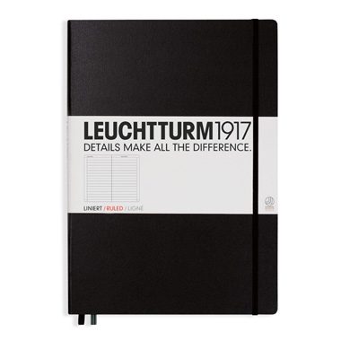 Leuchtturm Notebook A4+ hard Svart linjerad