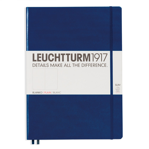 Leuchtturm Notebook A4 Slim Hard 121s Navy olinjerad