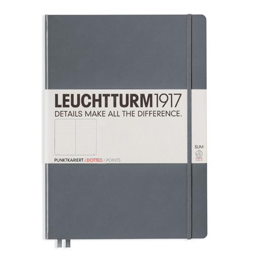 Leuchtturm Notebook A4 Slim Hard 121s Anthracite dotted
