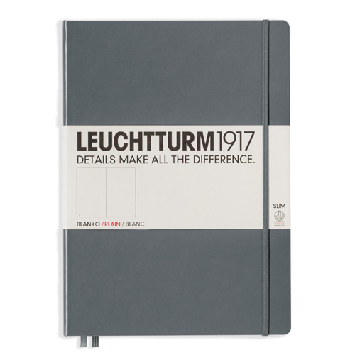 Leuchtturm Notebook A4 Slim Hard 121s Anthracite olinjerat 