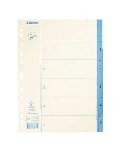 Pappersregister JOPA 1-5 vit/blå