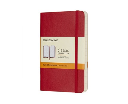 Moleskine Moleskine Notebook Pocket Soft Cover - Röd - Linjerad - Kalenderkungen.se